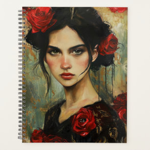 Agenda Retrato de uma dama com Rosas vermelhas