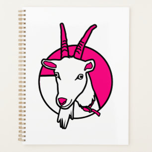 Agenda Retrato digital de banda desenhada cor-de-rosa