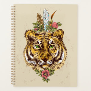 Agenda Retrato do estilo Tiger Boho