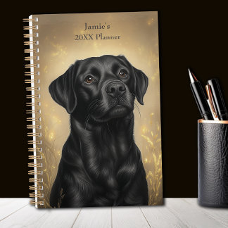 Agenda Retrato do Retriever Preto Labrador Personalizado