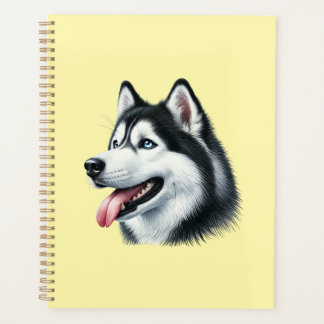 Agenda Retrato em Aquarela de Husky Siberiano 