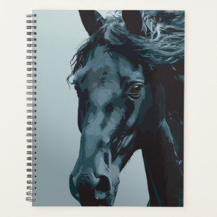 Agenda Retrato Majestoso de Cavalo Preto