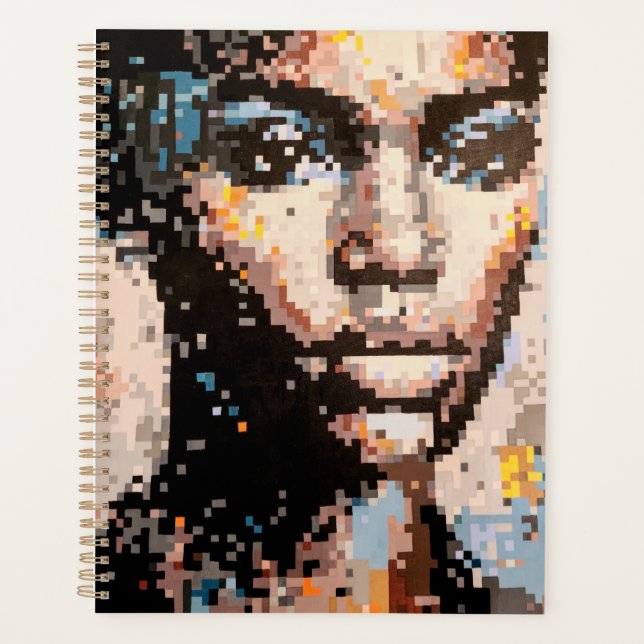 Agenda Retrato pixelizado expressivo (Frente)