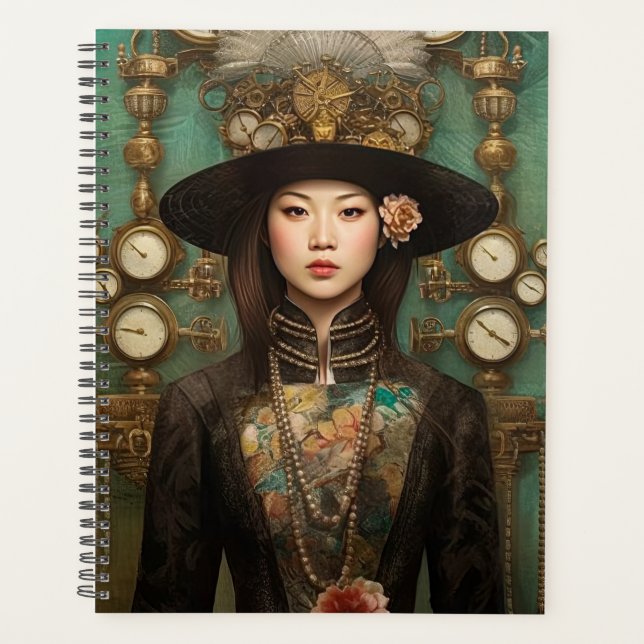 Agenda Retrato Steampunk de uma dama (Frente)