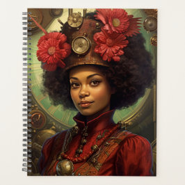 Agenda Retrato Steampunk de uma Senhora e Flores