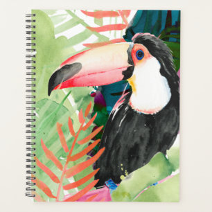 Agenda Retrato tucano com folhas tropicais