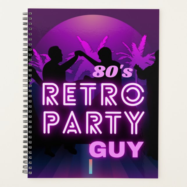 Agenda Retro 80s Disco Dance Party Neon Purple Funky (Frente)
