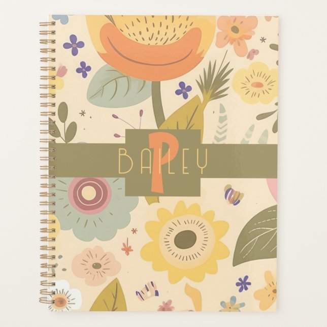 Agenda Retro Boho personalizado (Frente)