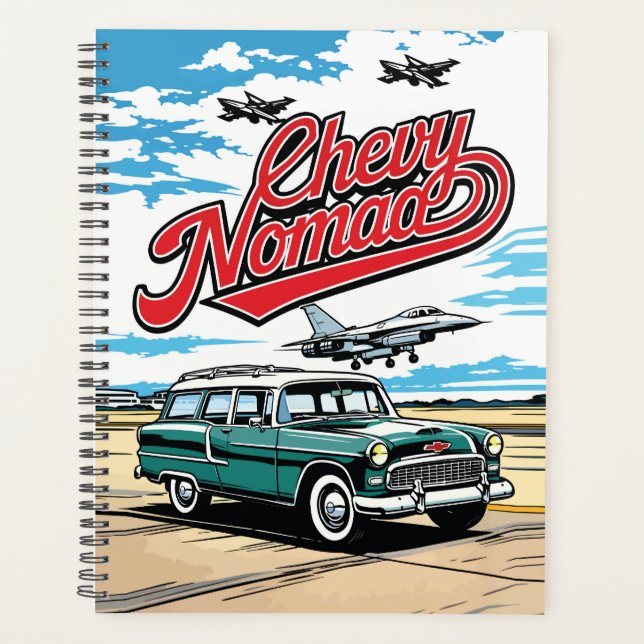 Agenda Retro Classic Wagon Sky Pop Art Illustration Print (Frente)