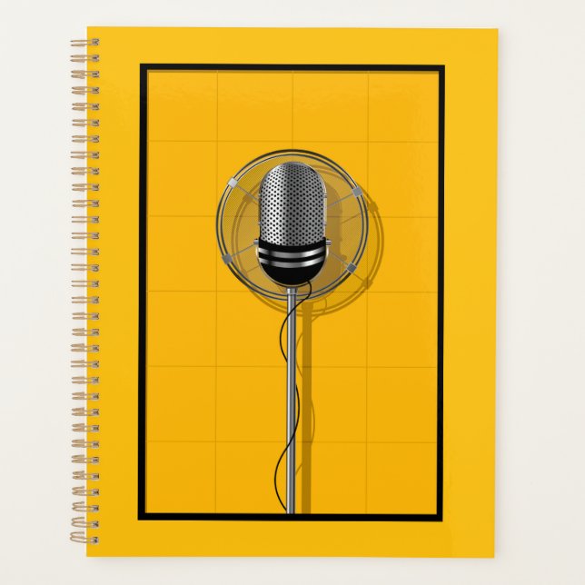 Agenda Retro Microphone on Bold Yellow (Frente)
