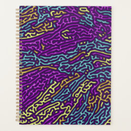 Agenda Retro Neon Maze Pattern - Estético Arcade