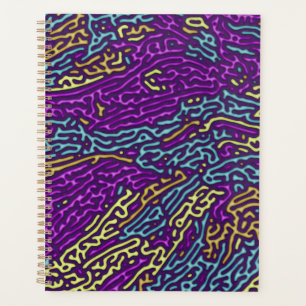 Agenda Retro Neon Maze Pattern - Estético Arcade