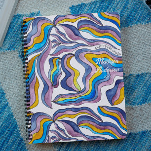Agenda Retro Ondulado Verde Azul Roxo Groovy Positivo