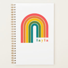 Agenda Retro Rainbow 5 - Nome da Letra Personalizado