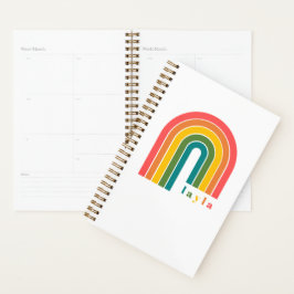 Agenda Retro Rainbow 5 - Nome da Letra Personalizado