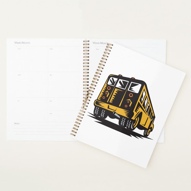 Agenda Retro School Bus Vintage Amarelo (Criador carregado)