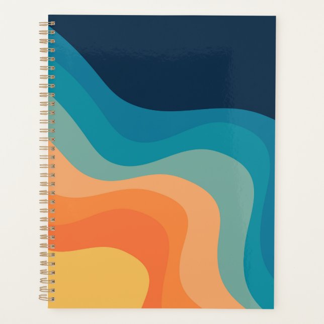 Agenda Retro style waves decoration (Frente)