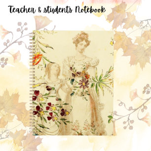 Agenda Retro Vintage Victorian Lady Floral Planner