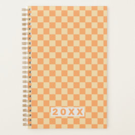 Agenda Retro Yellow Orange Checkerboard 2026