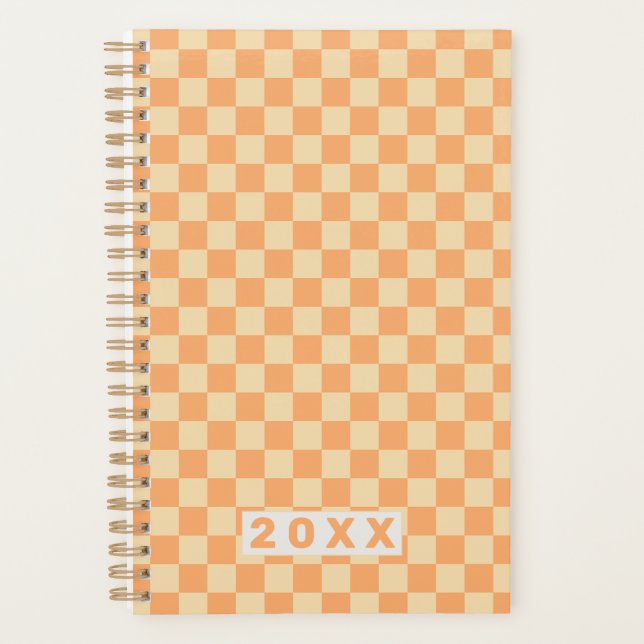 Agenda Retro Yellow Orange Checkerboard 2026 (Frente)