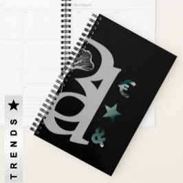 Agenda RICH Planner Trend Abstrato Art Black White Verde