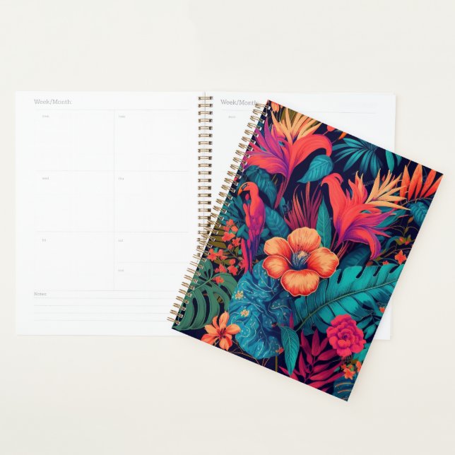 Agenda Rich Tropical Floral Patterno (Exibição)