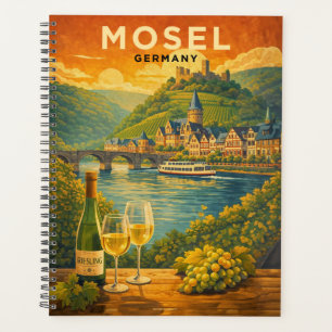 Agenda Rio Mosela Alemanha Arte de Viagem Vintage