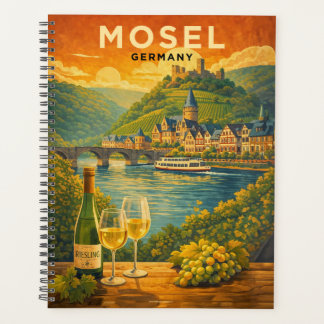 Agenda Rio Mosela Alemanha Arte de Viagem Vintage