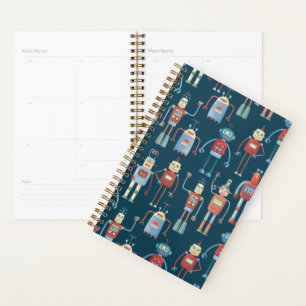 Agenda Robôs Vintage do Estilo Retro 1950s