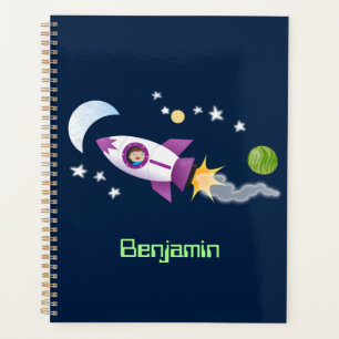 Agenda Rockets em ilustração de desenhos animados espac
