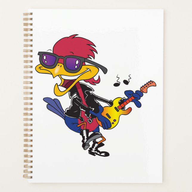 Agenda Rockstar Roadrunner Bird Playing Guitar (Frente)