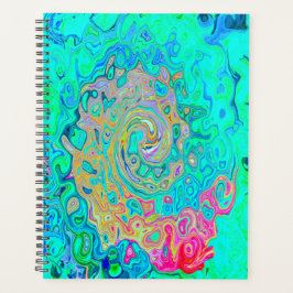 Agenda Rolha de Abstrato do Groovy Retro Arco-Íris Líquid