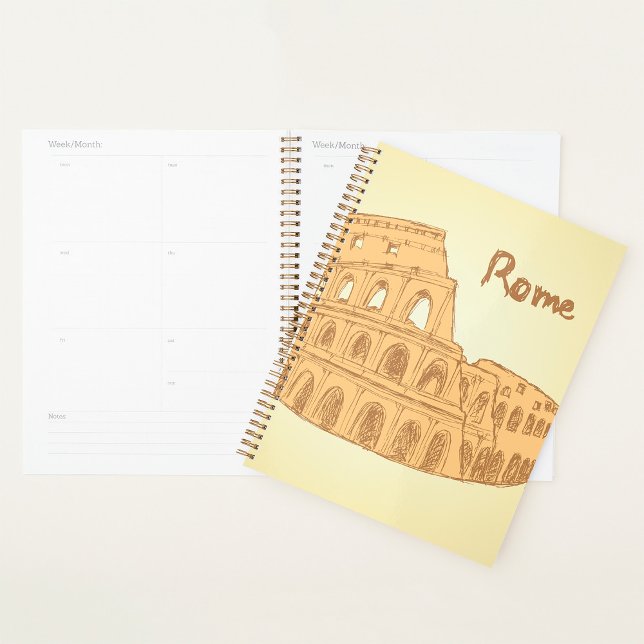 Agenda Roma Colosseum Sketch Spiral Planner (Criador carregado)
