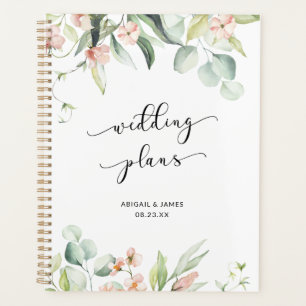 Agenda Romance Blush Elegante Floral Greenery Casamento