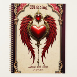 Agenda Romance venenoso com coração e asas.