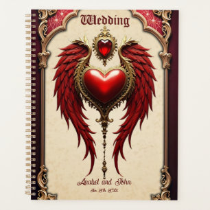Agenda Romance venenoso com coração e asas.