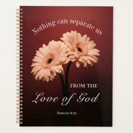 Agenda Romanos 8 38-39 Amor de Deus Bíblia Verso Rosa Flo