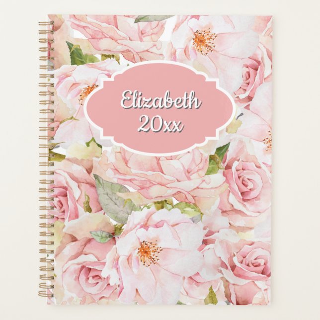 Agenda Romantic Pink Rose Personalized (Frente)