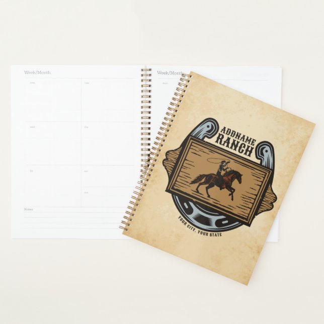 Agenda Roping Cowboy ADD NAME Western Family Horse Rankin (Exibição)