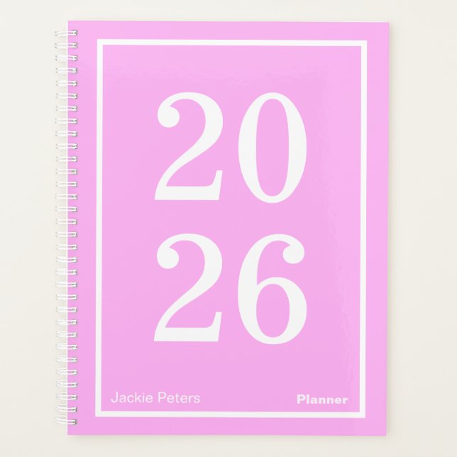 Agenda Rosa Chiclete Grande Ano Grande (Frente)