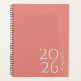 Agenda Rosa com empoeiramento minimalista mensal