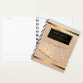 Agenda Rosa de Lúxury Glitter Dourado