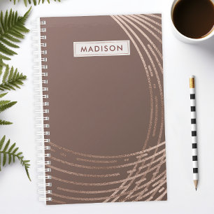Agenda Rosa Dourado e Mauve Abstrato Moderno Personalizad