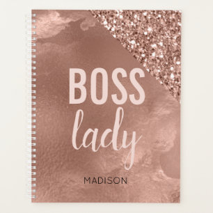 Agenda Rosa Dourado Personalizado Brilho   Rosa Mulher Ch