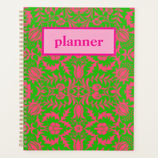 Agenda Rosa e Verde Préppy (Frente)