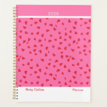 Rosa e Vermelho Minimalista Floral Grande