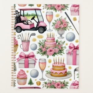Agenda Rosa Festa de aniversário de Golfe Pensado para Mu