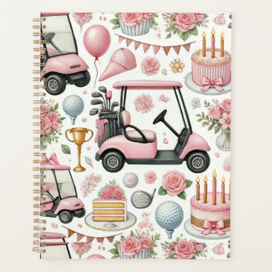 Agenda Rosa Festa de aniversário de Golfe Pensado para Mu