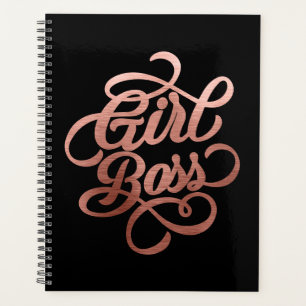 Agenda Rosa Gold Foil Girl Typografia Black