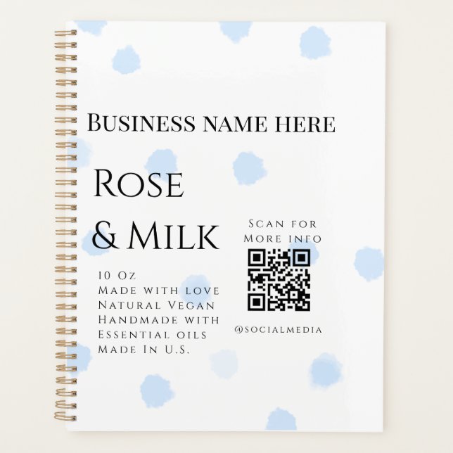 Agenda Rosa milk handmade soap business código QR add det (Frente)